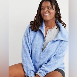 Aerie - Cozyup Waffle Quarter Zip Sweater